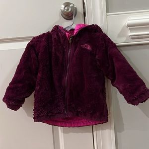 North face reversible jacket pink